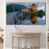 Beautiful Scotland Eilean Donan Castle Larger Canvas Art, 5 Piece Canvas Prints Wall Art Decor
