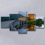 Beautiful Scotland Eilean Donan Castle 5 Panels, Canvas Prints Wall Art Decor, Large Canvas Art
