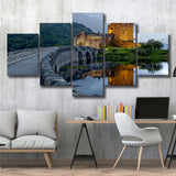 Beautiful Scotland Eilean Donan Castle 5 Panels, Canvas Prints Wall Art Decor, Large Canvas Art