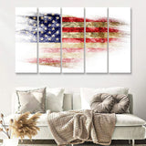 Beautiful Us Flag 5 Pieces B Canvas Prints Wall Art - Painting Canvas, Multi Panels,5 Panel, Wall Decor