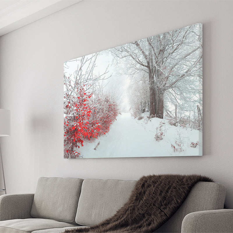Beautiful Winter Wonderland Snowy Nature Canvas Prints Wall Art Decor - Painting Canvas,Home Decor, Ready to Hang