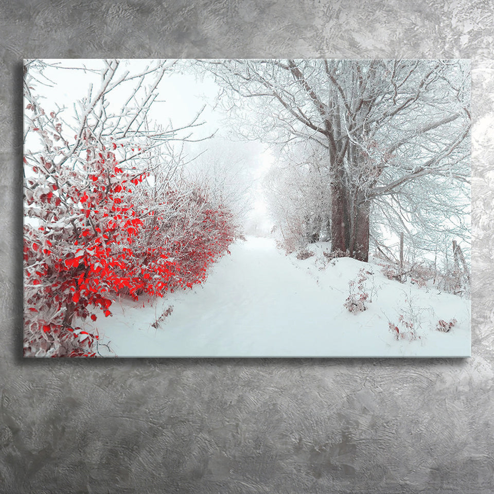 Beautiful Winter Wonderland Snowy Nature Canvas Prints Wall Art Decor - Painting Canvas,Home Decor, Ready to Hang