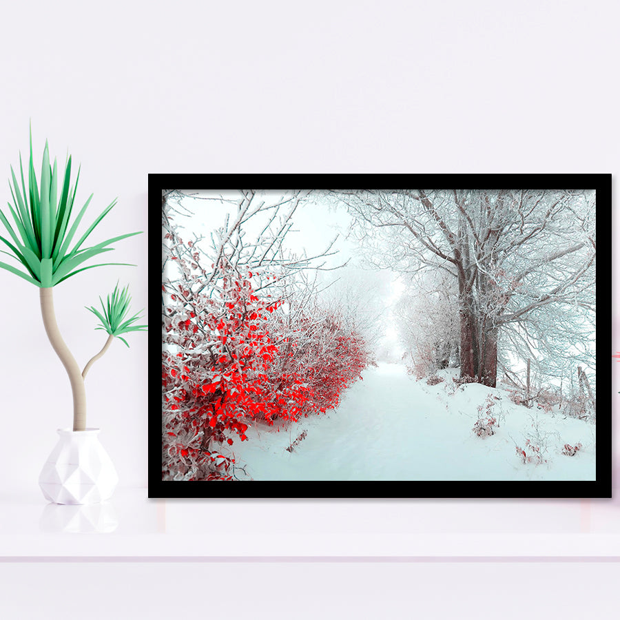 Beautiful Winter Wonderland Snowy Nature Framed Art Prints Wall Art Decor, Framed Picture, Home Decor