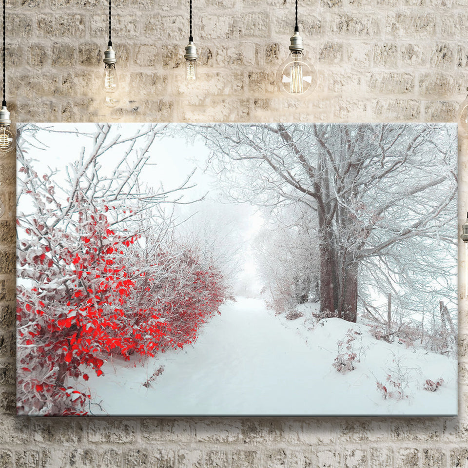 Beautiful Winter Wonderland Snowy Nature Canvas Prints Wall Art Decor - Painting Canvas,Home Decor, Ready to Hang