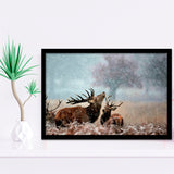 Beautiful Deer In The Snow Framed Art Prints Wall Decor - Painting Prints,Wall Art, Framed Picture,For Sale