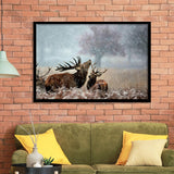 Beautiful Deer In The Snow Framed Art Prints Wall Decor - Painting Prints,Wall Art, Framed Picture,For Sale