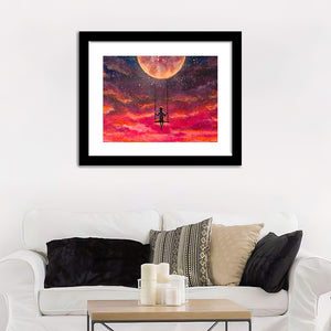 Beautiful Pink Sunset Cosmos Framed Wall Art - Framed Prints, Art Prints, Home Decor, Painting Prints