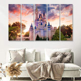 Beautiful World Cinderella Castle 5 Pieces B Canvas Prints Wall Art - Painting Canvas,Wall Decor, Multi Panel,5 Panels