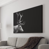 Beautifull Deer Head Black And White Hunting Decor Canvas Prints Wall Art - Painting Canvas,Wall Decor, Painting Prints,For Sale