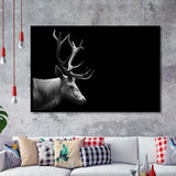 Beautifull Deer Head Black And White Hunting Decor Framed Art Prints Wall Decor - Painting Prints,Wall Art, Framed Picture,For Sale