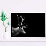 Beautifull Deer Head Black And White Hunting Decor Framed Art Prints Wall Decor - Painting Prints,Wall Art, Framed Picture,For Sale