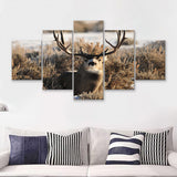 Beautifull Deer Portrait 5 Pieces Canvas Prints Wall Art - Painting Canvas,Wall Decor, Multi Panel,5 Panels