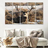 Beautifull Deer Portrait 5 Pieces B Canvas Prints Wall Art - Painting Canvas,Wall Decor, Multi Panel,5 Panels