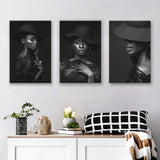 Beauty Black Women Canvas Set of 3 Piece Canvas Prints Wall Art Decor