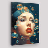 Beauty Face And Bubbles Canvas Prints Wall Art, Home Living Room Decor, Large Canvas