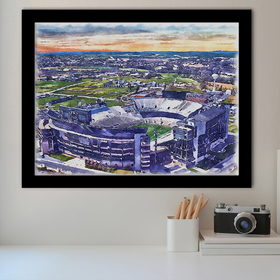 Beaver Stadium Pennsylvania State Football Stadium Watercolor, Sport Prints Fan Gift, Framed Art Prints Wall Art Decor