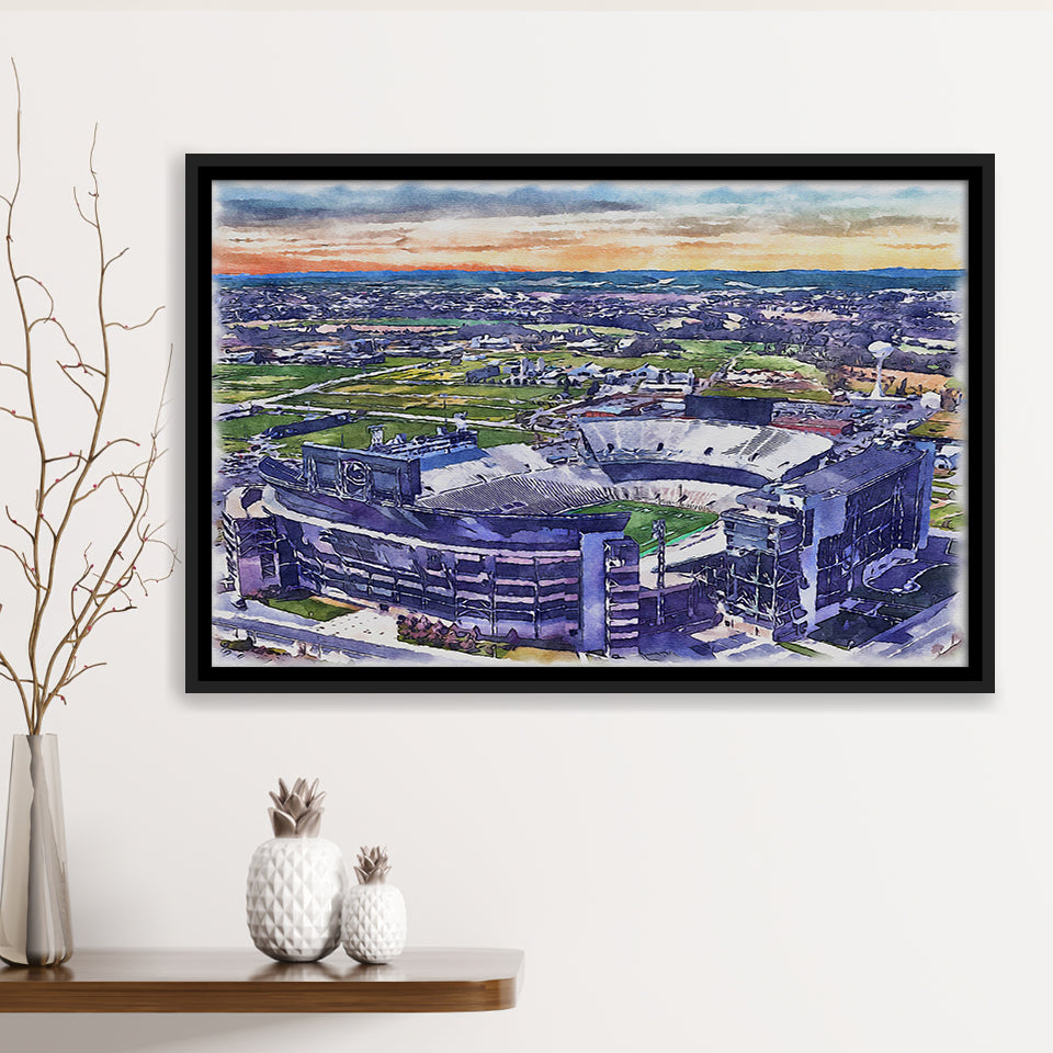 Beaver Stadium Pennsylvania State Football Stadium Watercolor, Sport Art Prints Fan Gift, Framed Canvas Prints Wall Art Decor