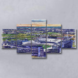 Beaver Stadium Pennsylvania State Football Stadium Watercolor, 5 Pieces, Multi Panel Canvas Prints Wall Art Decor