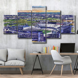 Beaver Stadium Pennsylvania State Football Stadium Watercolor, 5 Pieces, Multi Panel Canvas Prints Wall Art Decor