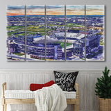 Beaver Stadium Pennsylvania State Football Stadium Watercolor, 5 Pieces B, Multi Panel Canvas Prints Wall Art Decor