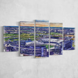Beaver Stadium Pennsylvania State Football Stadium Watercolor, 5 Pieces, Multi Panel Canvas Prints Wall Art Decor