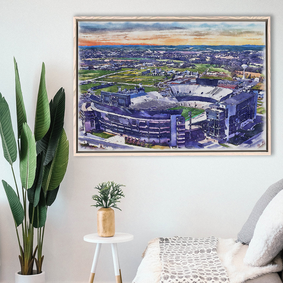 Beaver Stadium Pennsylvania State Football Stadium Watercolor, Sport Art Prints Fan Gift, Framed Canvas Prints Wall Art Decor
