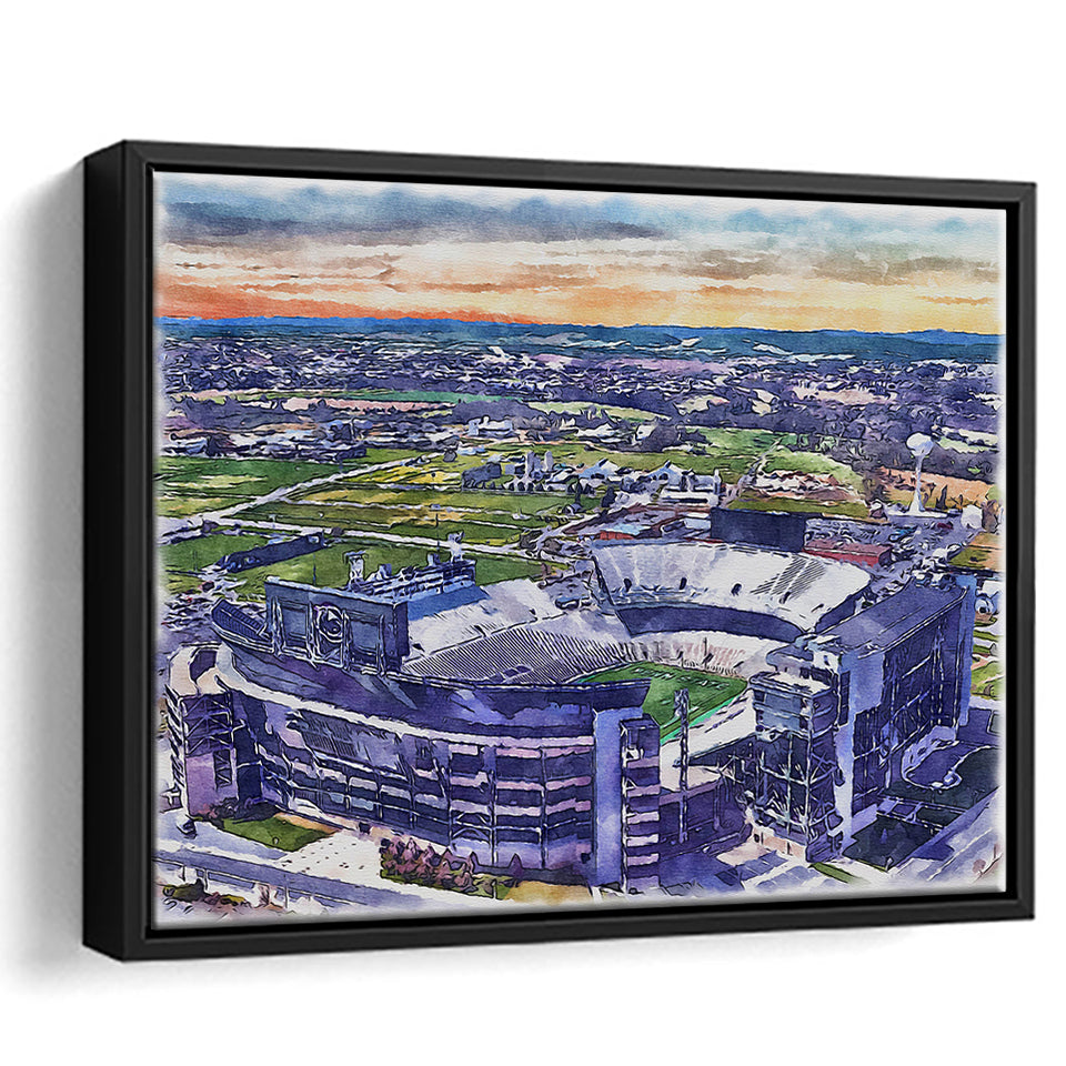 Beaver Stadium Pennsylvania State Football Stadium Watercolor, Sport Art Prints Fan Gift, Framed Canvas Prints Wall Art Decor