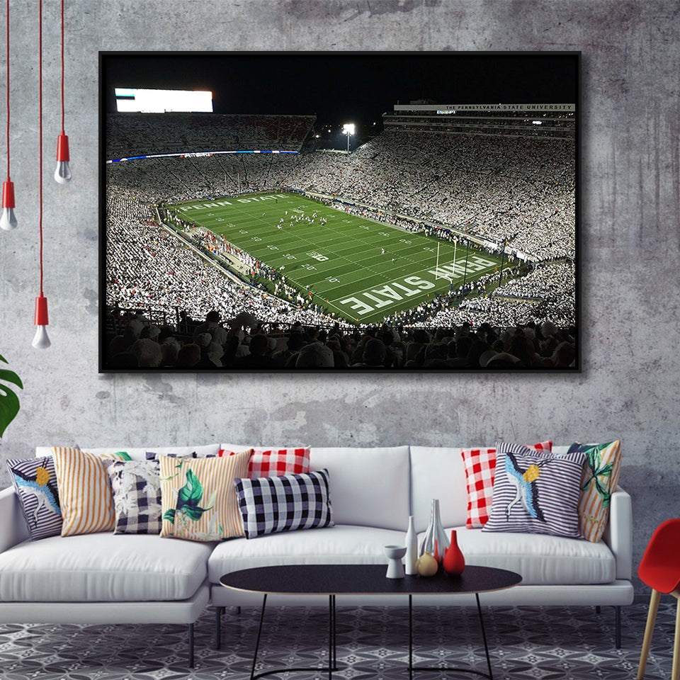 Beaver Stadium Framed Canvas Prints Penn State Wall Art Pennsylvania,Sport Stadium Art Prints, Fan Gift