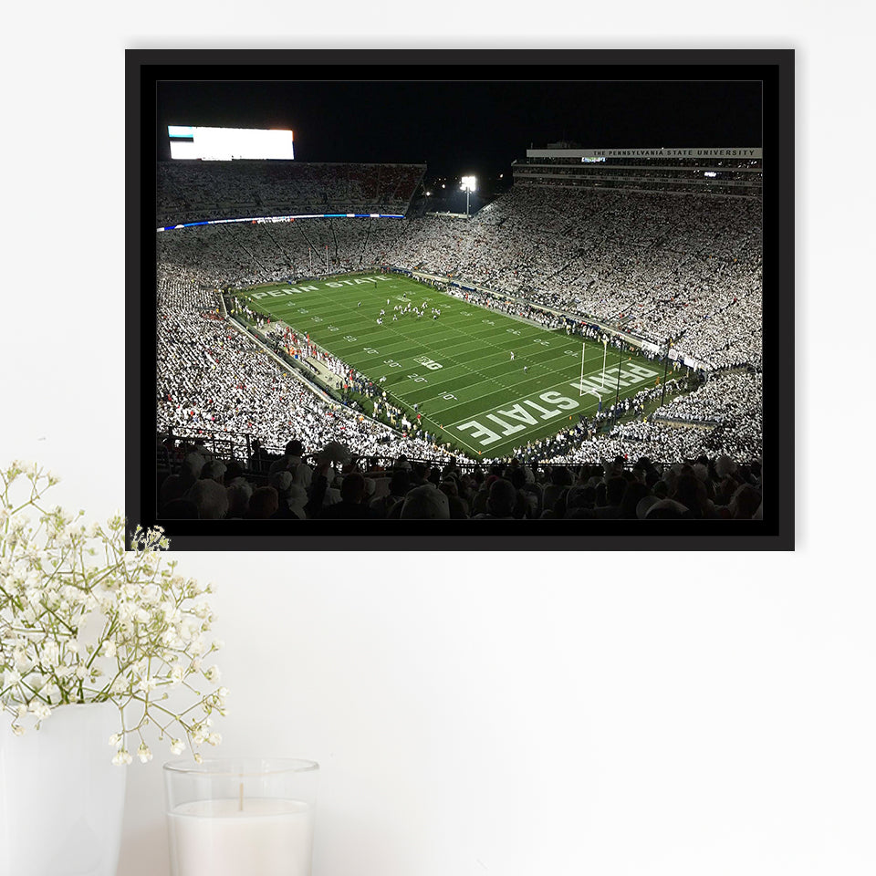 Beaver Stadium Framed Canvas Prints Penn State Wall Art Pennsylvania,Sport Stadium Art Prints, Fan Gift