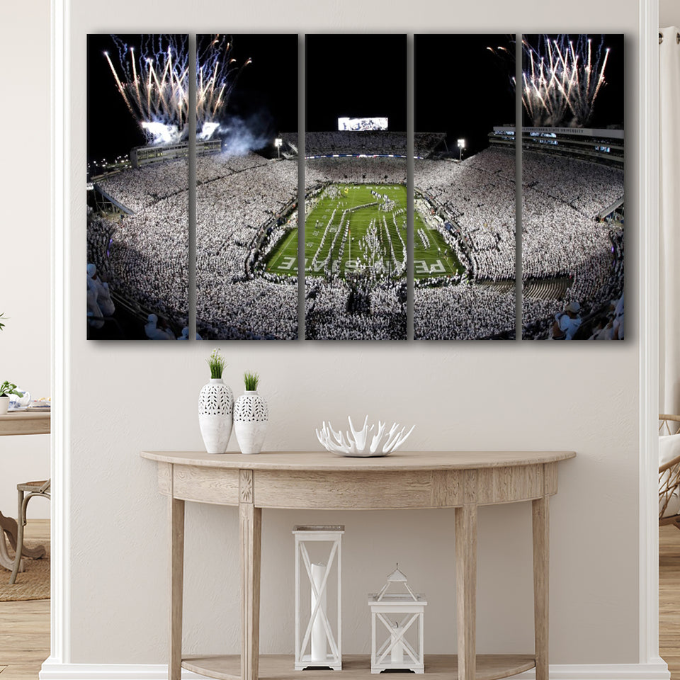 Beaver Stadium Fireworks, Stadium Canvas, Sport Art, Gift for him, Multi Panels B, Canvas Prints Wall Art Decor