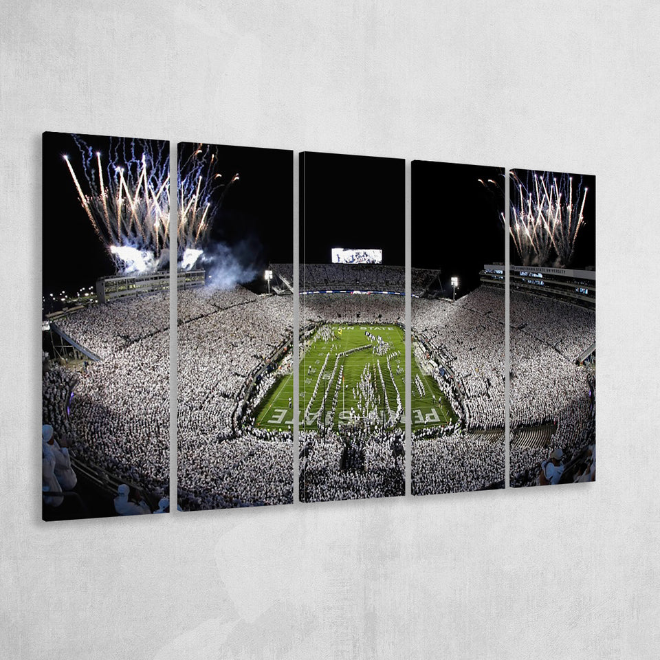 Beaver Stadium Fireworks, Stadium Canvas, Sport Art, Gift for him, Multi Panels B, Canvas Prints Wall Art Decor