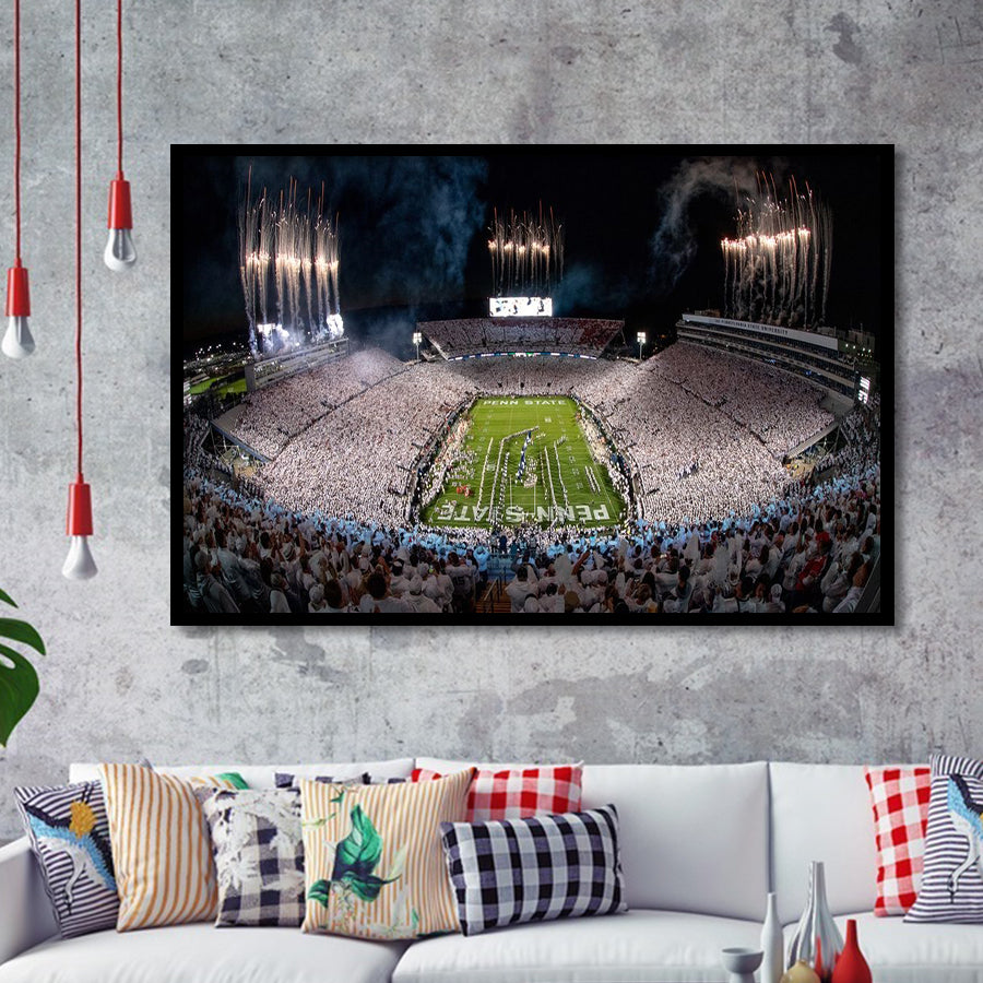 Beaver Stadium in Pa, Stadium Canvas, Sport Art, Gift for him, Framed Art Prints Wall Art Decor, Framed Picture