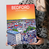 Bedford UK Art Sunset Art Print ,City Art Print, Large Canvas, Canvas Print Wall Art Home Decor