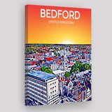Bedford UK Art Sunset Art Print ,City Art Print, Large Canvas, Canvas Print Wall Art Home Decor