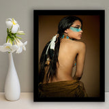 Behide Native American Woman Art Framed Art Prints Wall Decor, Framed Picture, Large Picture