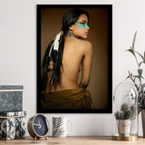 Behide Native American Woman Art Framed Art Prints Wall Decor, Framed Picture, Large Picture