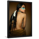 Behide Native American Woman Art Framed Art Prints Wall Decor, Framed Picture, Large Picture