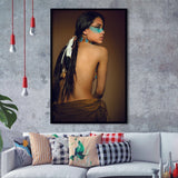 Behide Native American Woman Art Framed Art Prints Wall Decor, Framed Picture, Large Picture