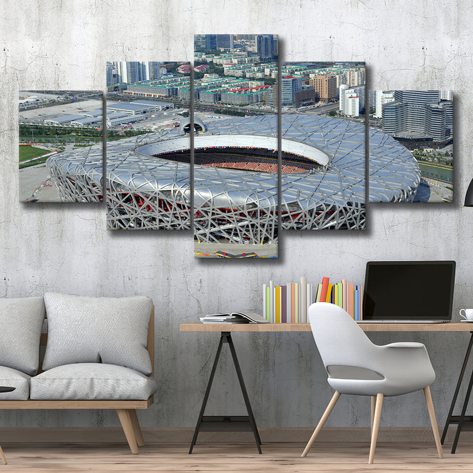 Beijing National Stadium, Stadium Canvas, Sport Art, Large Canvas, Multi Panels, Canvas Prints Wall Art Decor