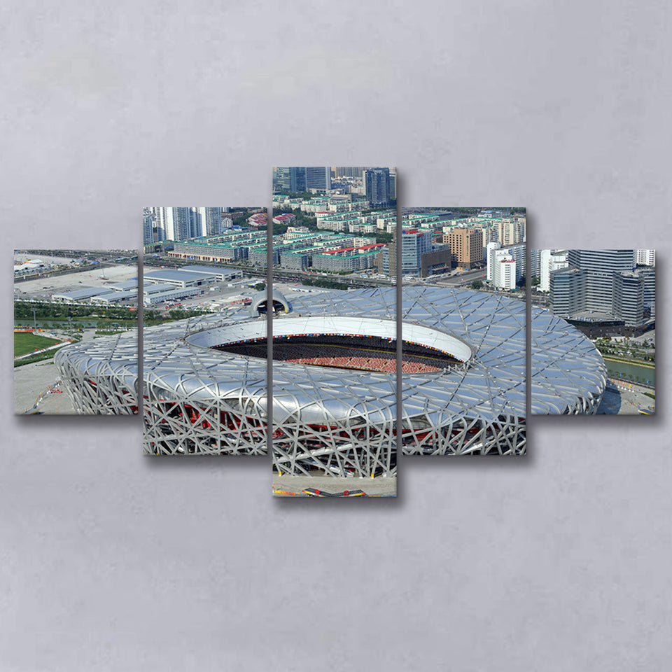 Beijing National Stadium, Stadium Canvas, Sport Art, Large Canvas, Multi Panels, Canvas Prints Wall Art Decor
