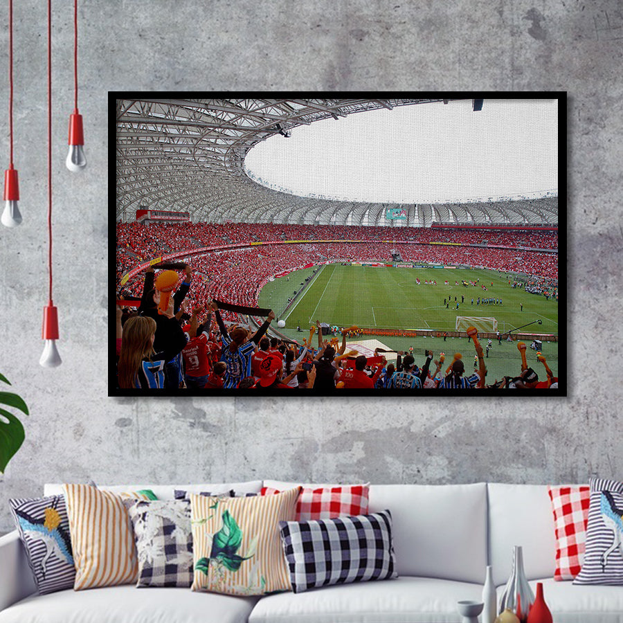 Beira Rio Stadium in Alegre, Stadium Canvas, Sport Art, Gift for him, Framed Art Prints Wall Art Decor, Framed Picture
