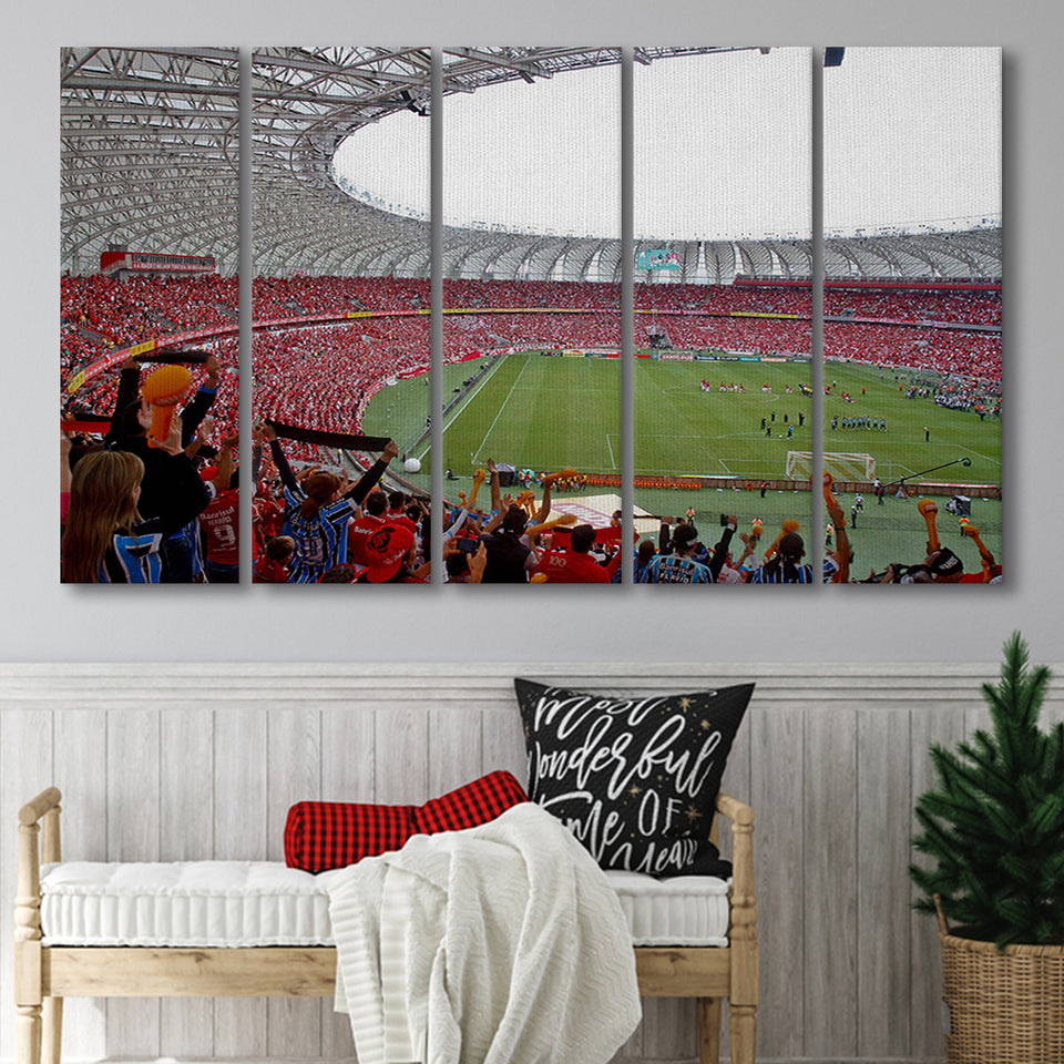 Beira Rio Stadium in Alegre, Stadium Canvas, Sport Art, Gift for him, Multi Panels B, Canvas Prints Wall Art Decor