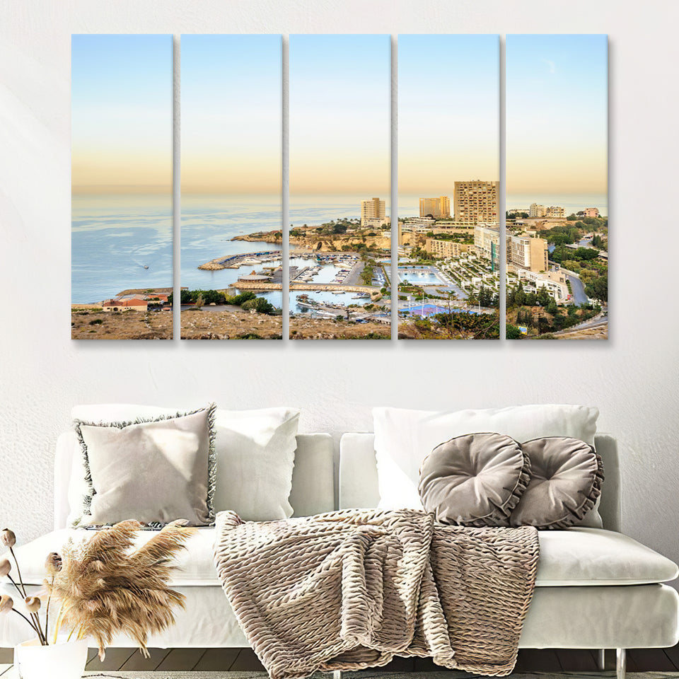 Beirut the largest city and the capital of Lebanon 5 Pieces Canvas Prints Wall Art - Painting Canvas, Multi Panels, Wall Decor