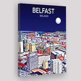 Belfast Ireland Art Night Art Print ,City Art Print, Large Canvas, Canvas Print Wall Art Home Decor