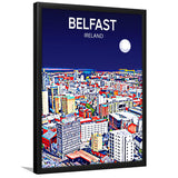 Belfast Ireland Art Night Art Print, City Art Print, Framed Art Print Wall Art Home Decor, Framed Picture