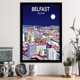 Belfast Ireland Art Night Art Print, City Art Print, Framed Art Print Wall Art Home Decor, Framed Picture