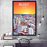 Belfast Ireland Art Sunset  Art Print, City Art Print, Framed Art Print Wall Art Home Decor, Framed Picture