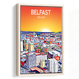 Belfast Ireland Art Sunset  Art Print, Large Canvas, Framed Canvas Print Wall Art Home Decor, Floating Frame