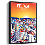 Belfast Ireland Art Sunset  Art Print, Large Canvas, Framed Canvas Print Wall Art Home Decor, Floating Frame
