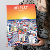 Belfast Ireland Art Sunset  Art Print ,City Art Print, Large Canvas, Canvas Print Wall Art Home Decor